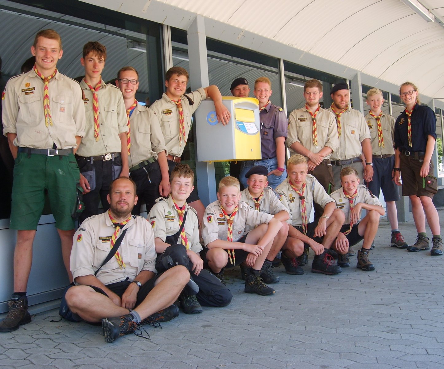 Gruppenfoto von der Wanderfahrt durch Schweden des Trupps 2016.