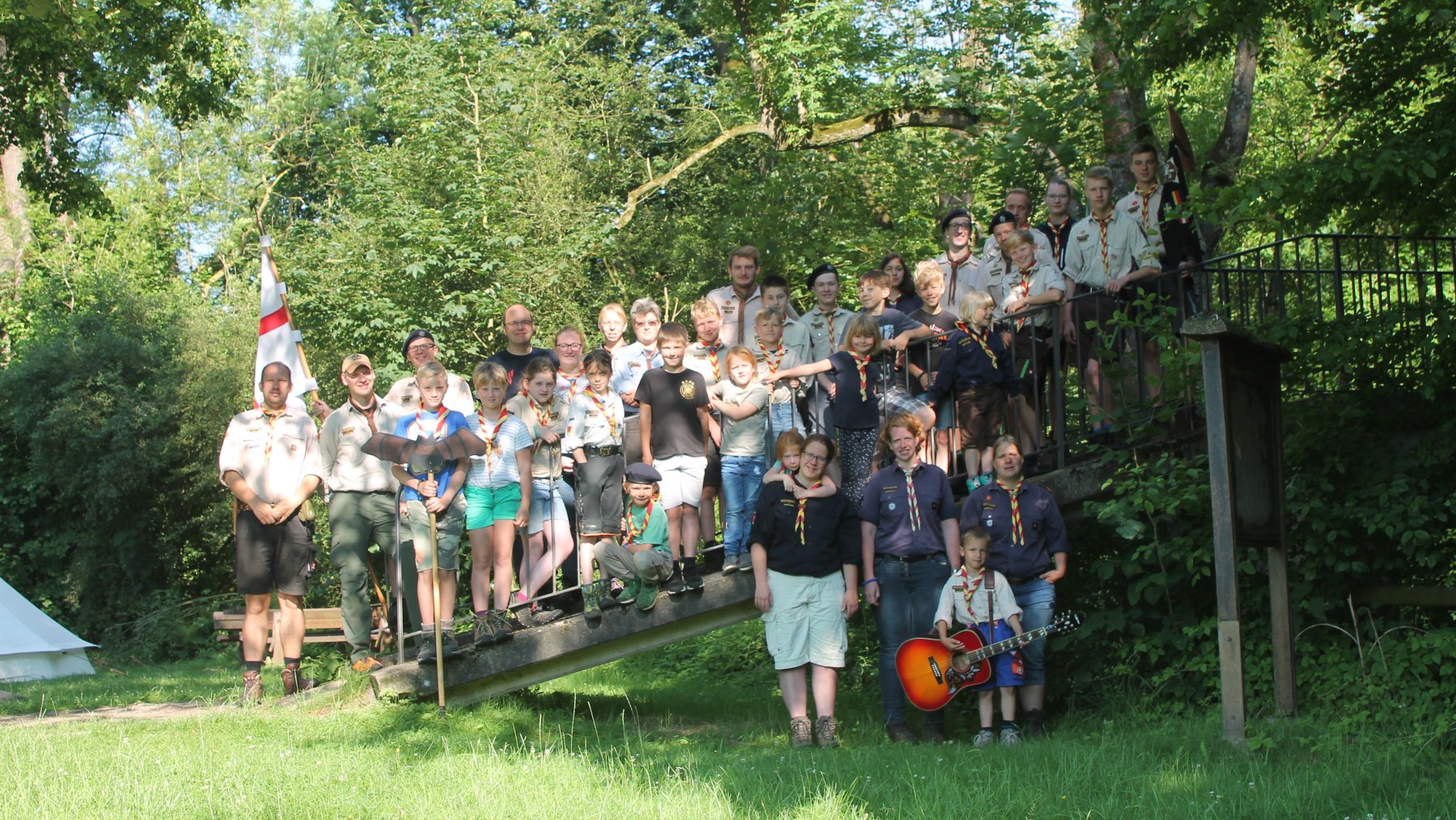 Gruppenfoto des Stammes im Stammeslager Etteln 2019.